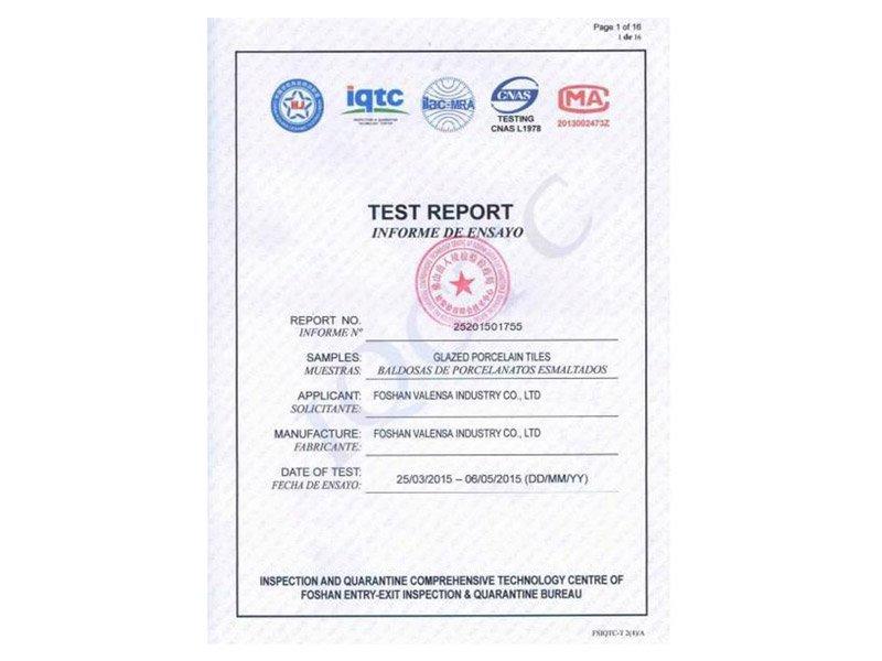 VALENSA TEST REPORT