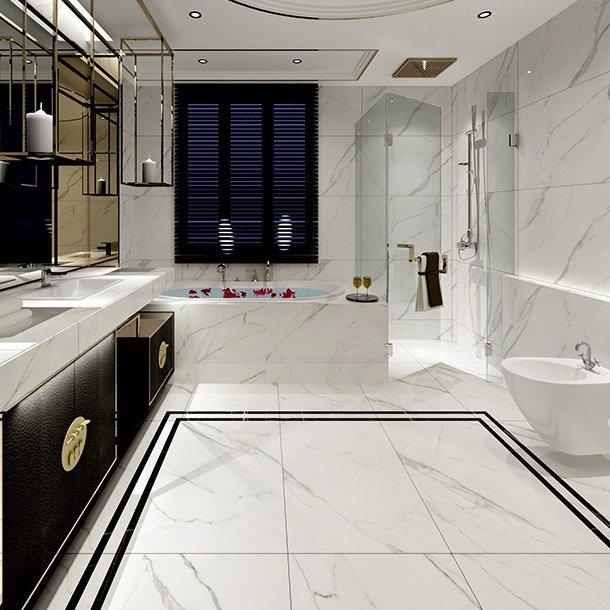 Carrara white Marble tiles Full polished marble tiles 60x60 80x80cm/24x24' 32x32'