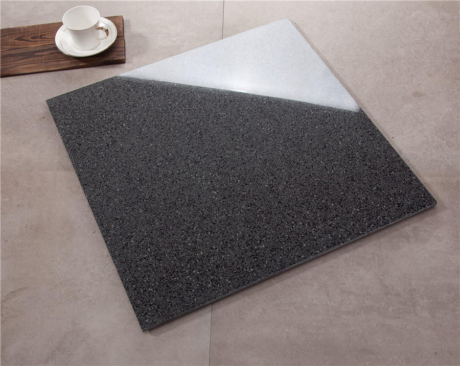 Black floor Polished tiles Spots series VDBKL025T 60x60cm/24x24'